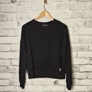 Carhartt Loose Fit Cropped Sweatshirt Black Logo Sleeve Size Small